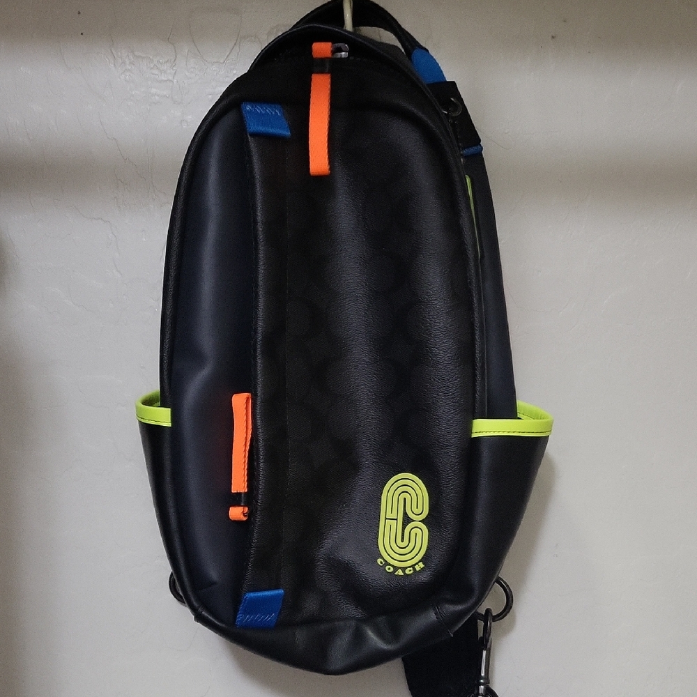 Coach Black and Neon Men's Belt Bag
